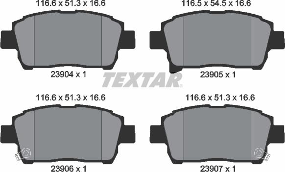 Textar 2390401 - Kit de plaquettes de frein, frein à disque cwaw.fr