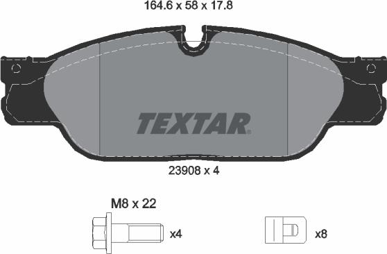 Textar 2390801 - Kit de plaquettes de frein, frein à disque cwaw.fr