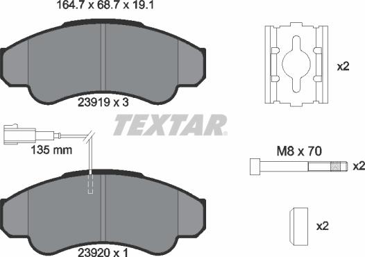 Textar 2391901 - Kit de plaquettes de frein, frein à disque cwaw.fr