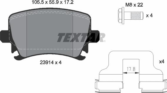 Textar 2391401 - Kit de plaquettes de frein, frein à disque cwaw.fr