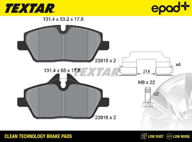 Textar 2391503CP - Kit de plaquettes de frein, frein à disque cwaw.fr