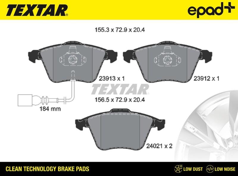 Textar 2391301CP - Kit de plaquettes de frein, frein à disque cwaw.fr