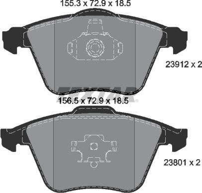 Textar 2391201 - Kit de plaquettes de frein, frein à disque cwaw.fr