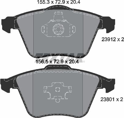 Textar 2391202 - Kit de plaquettes de frein, frein à disque cwaw.fr