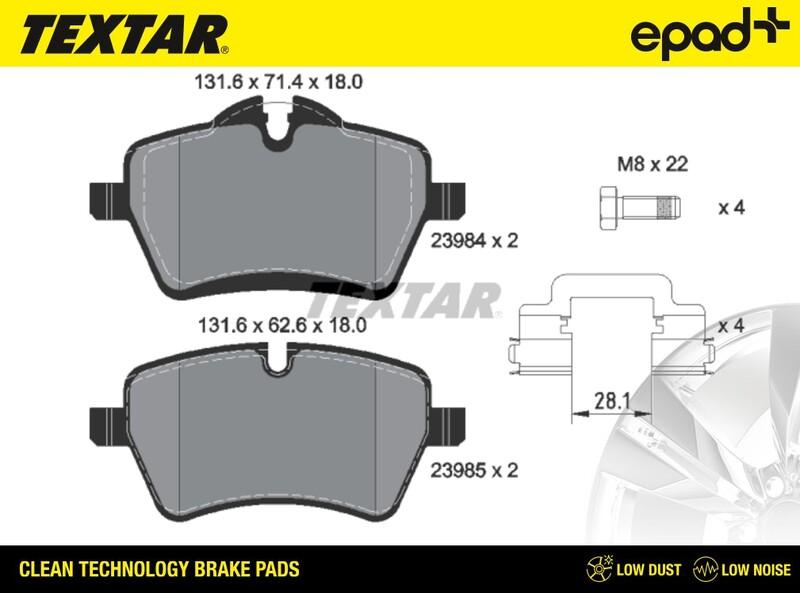 Textar 2398404CP - Kit de plaquettes de frein, frein à disque cwaw.fr