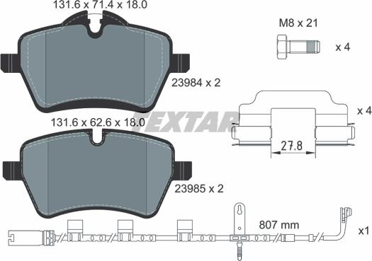 Textar 2398406 - Kit de plaquettes de frein, frein à disque cwaw.fr