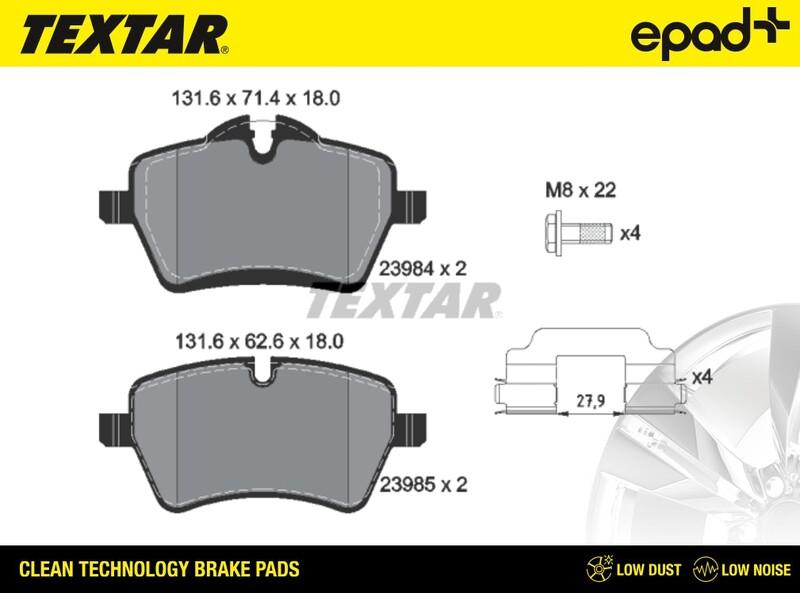 Textar 2398401CP - Kit de plaquettes de frein, frein à disque cwaw.fr