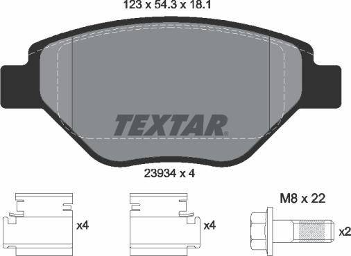 Textar 2393401 - Kit de plaquettes de frein, frein à disque cwaw.fr