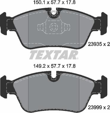 Textar 2393581 - Kit de plaquettes de frein, frein à disque cwaw.fr