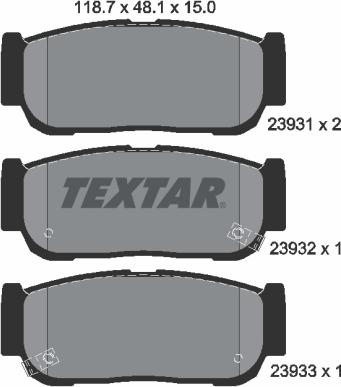 Textar 2393101 - Kit de plaquettes de frein, frein à disque cwaw.fr