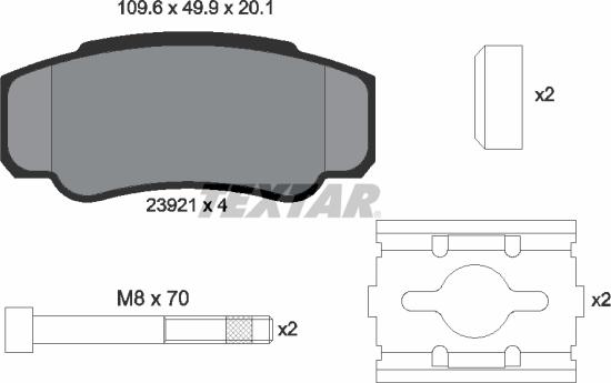 Textar 2392101 - Kit de plaquettes de frein, frein à disque cwaw.fr