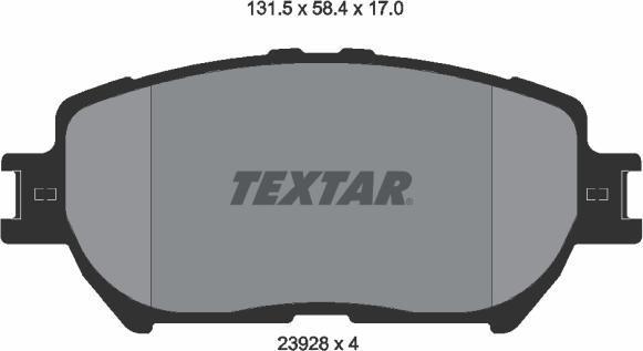 Textar 2392801 - Kit de plaquettes de frein, frein à disque cwaw.fr