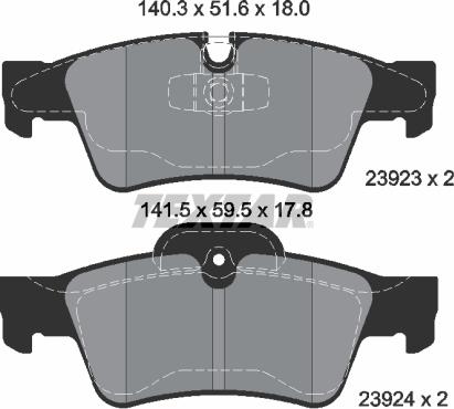 Textar 2392301 - Kit de plaquettes de frein, frein à disque cwaw.fr