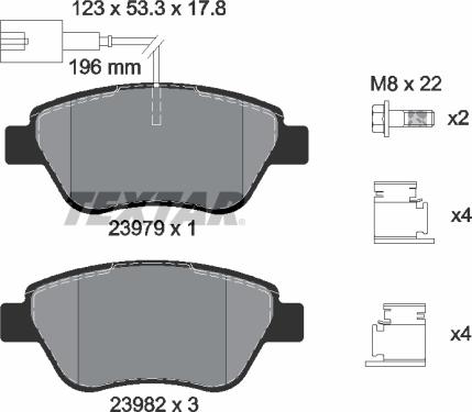 Textar 2397903 - Kit de plaquettes de frein, frein à disque cwaw.fr