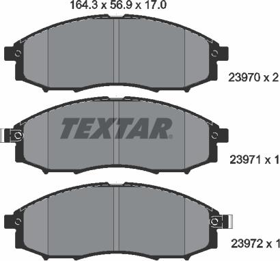 Textar 2397001 - Kit de plaquettes de frein, frein à disque cwaw.fr