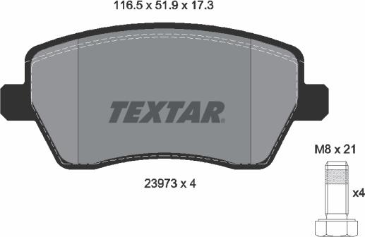 Textar 2397301 - Kit de plaquettes de frein, frein à disque cwaw.fr