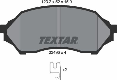 Textar 2349002 - Kit de plaquettes de frein, frein à disque cwaw.fr