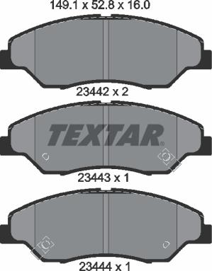 Textar 2344201 - Kit de plaquettes de frein, frein à disque cwaw.fr