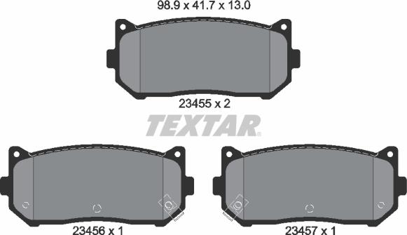 Textar 2345501 - Kit de plaquettes de frein, frein à disque cwaw.fr