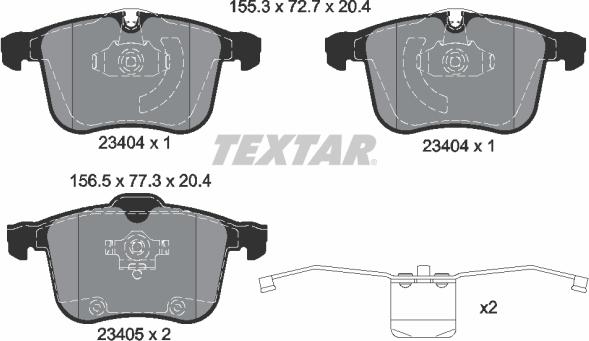 Textar 2340404 - Kit de plaquettes de frein, frein à disque cwaw.fr