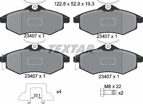 Textar 89006500 - Kit de freins, frein à disques cwaw.fr