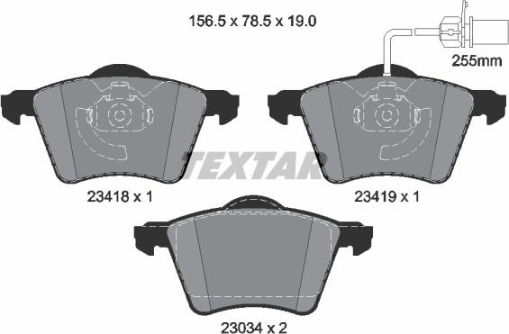 Textar 2341801 - Kit de plaquettes de frein, frein à disque cwaw.fr