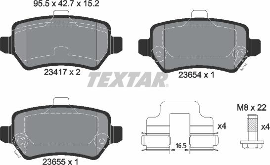 Textar 2341703 - Kit de plaquettes de frein, frein à disque cwaw.fr