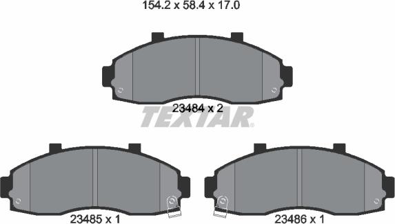 Textar 2348401 - Kit de plaquettes de frein, frein à disque cwaw.fr