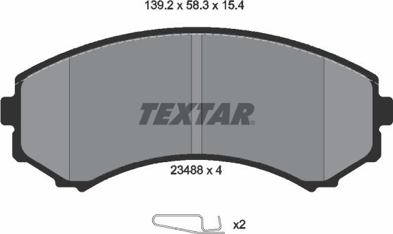 Textar 2348801 - Kit de plaquettes de frein, frein à disque cwaw.fr