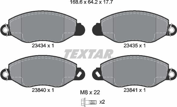 Textar 89006600 - Kit de freins, frein à disques cwaw.fr