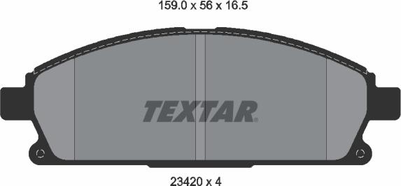 Textar 2342004 - Kit de plaquettes de frein, frein à disque cwaw.fr