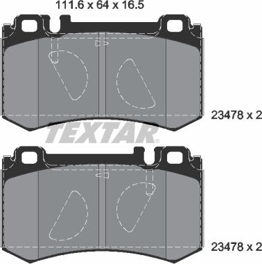 Textar 2347801 - Kit de plaquettes de frein, frein à disque cwaw.fr