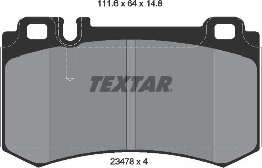 Textar 2347802 - Kit de plaquettes de frein, frein à disque cwaw.fr