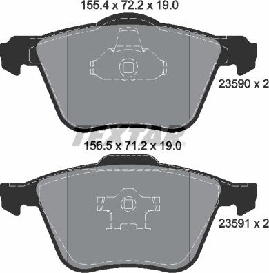 Textar 2359001 - Kit de plaquettes de frein, frein à disque cwaw.fr