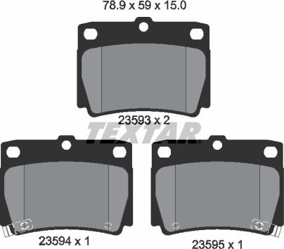 Textar 2359301 - Kit de plaquettes de frein, frein à disque cwaw.fr