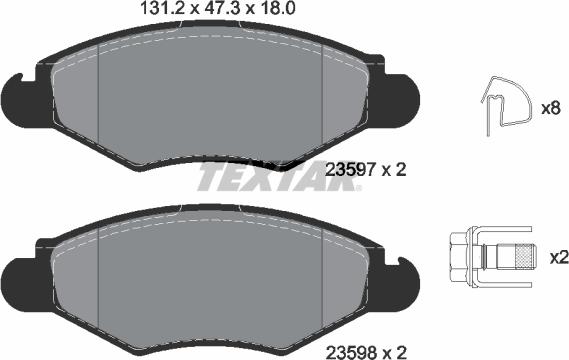 Textar 2359703 - Kit de plaquettes de frein, frein à disque cwaw.fr