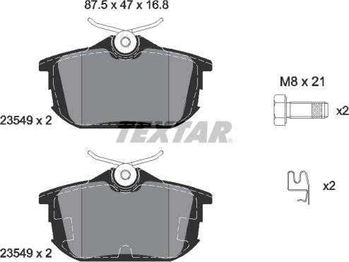 Textar 2354901 - Kit de plaquettes de frein, frein à disque cwaw.fr