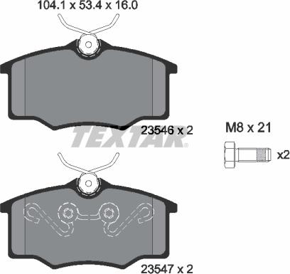 Textar 2354601 - Kit de plaquettes de frein, frein à disque cwaw.fr