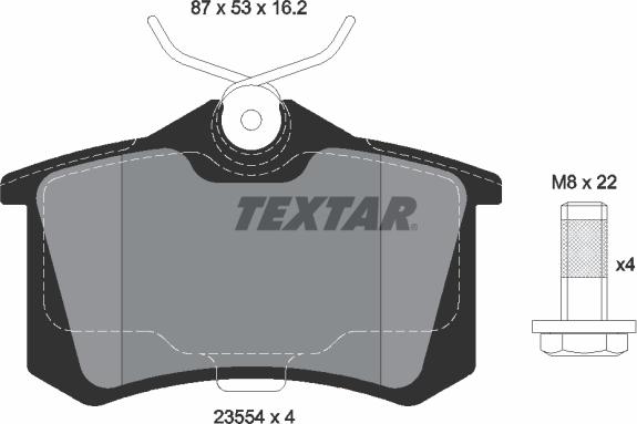 Textar 2355406 - Kit de plaquettes de frein, frein à disque cwaw.fr