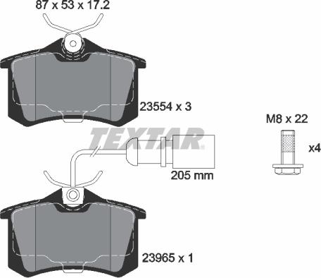 Textar 2355403 - Kit de plaquettes de frein, frein à disque cwaw.fr