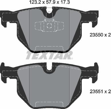 Textar 2355001 - Kit de plaquettes de frein, frein à disque cwaw.fr