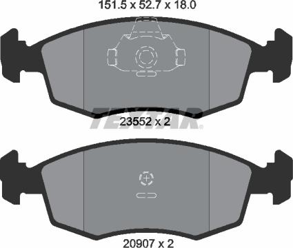 Textar 2355202 - Kit de plaquettes de frein, frein à disque cwaw.fr