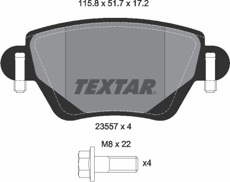 Textar 2355701 - Kit de plaquettes de frein, frein à disque cwaw.fr