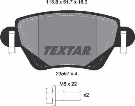 Textar 2355702 - Kit de plaquettes de frein, frein à disque cwaw.fr