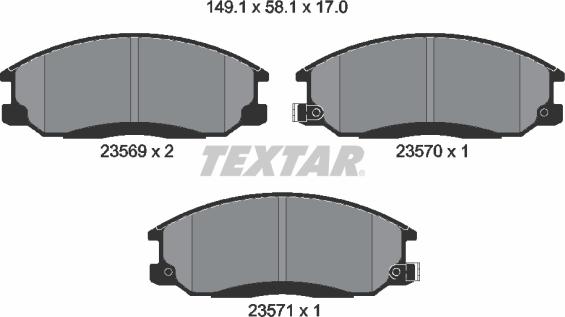 Textar 2356901 - Kit de plaquettes de frein, frein à disque cwaw.fr