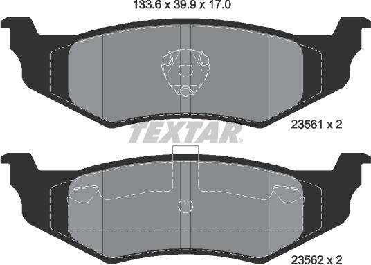 Textar 2356102 - Kit de plaquettes de frein, frein à disque cwaw.fr