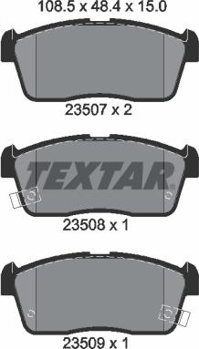 Textar 2350701 - Kit de plaquettes de frein, frein à disque cwaw.fr