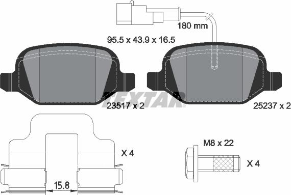 Textar 2351705 - Kit de plaquettes de frein, frein à disque cwaw.fr