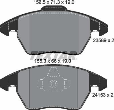 Textar 2358901 - Kit de plaquettes de frein, frein à disque cwaw.fr