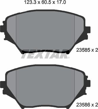 Textar 2358501 - Kit de plaquettes de frein, frein à disque cwaw.fr